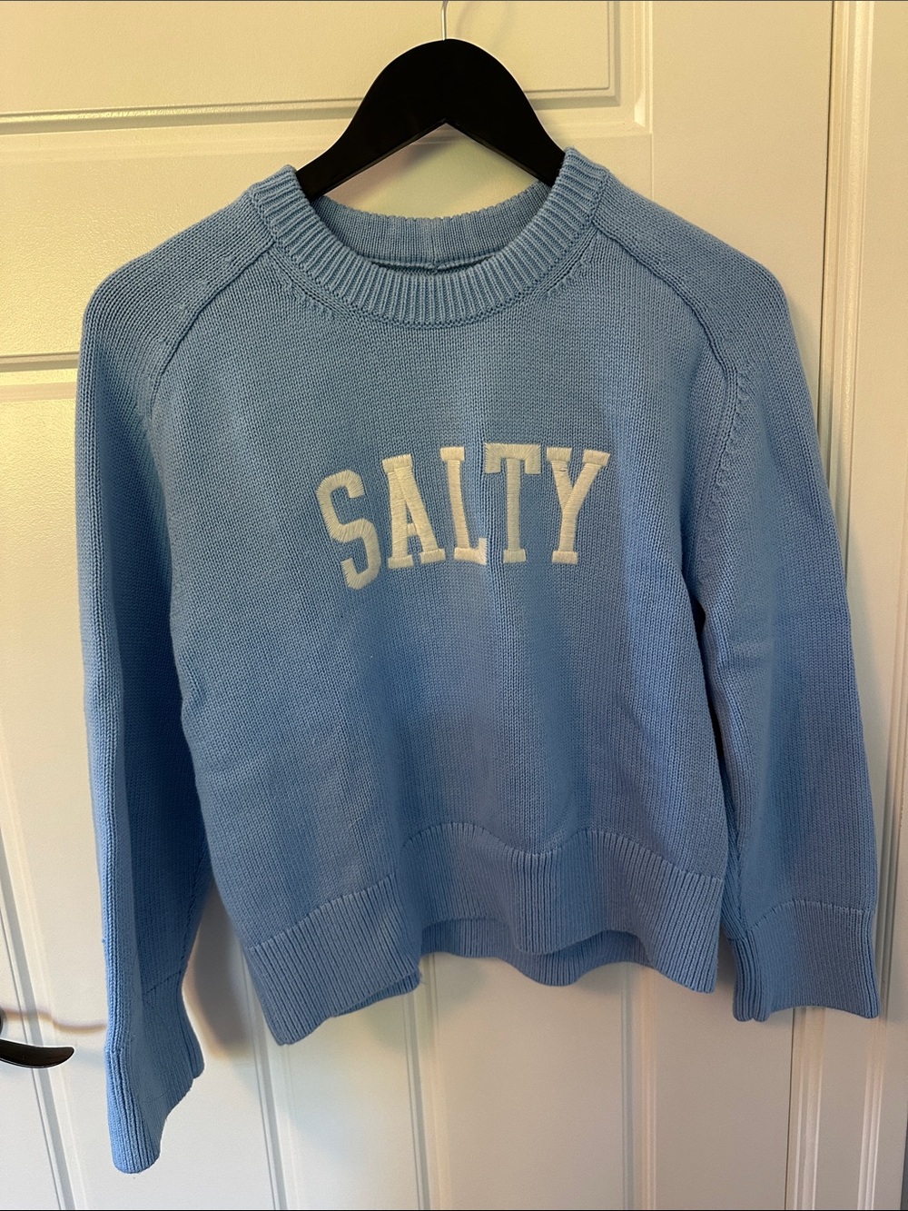 Abercrombie & Fitch Light Blue 'SALTY' Crewneck Sweater